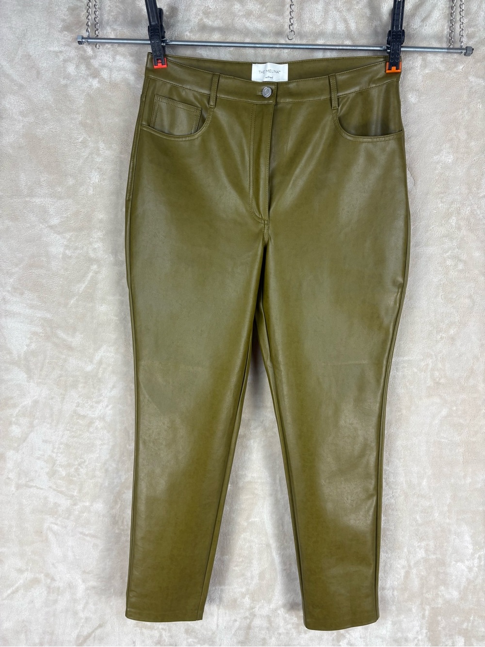 Wilfred Olive Green Faux Leather Skinny Jeans